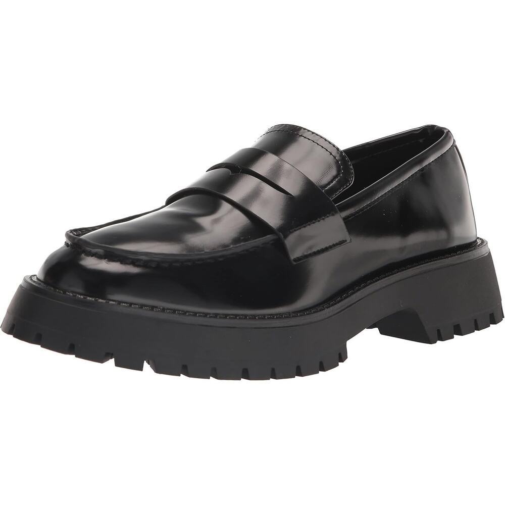 Madden Girl Women Heather Chunky Platform Penny Loafers US 8M Black Box